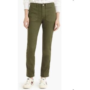 J. Crew Vintage Straight Cargo Pant in Olive Slub Sateen